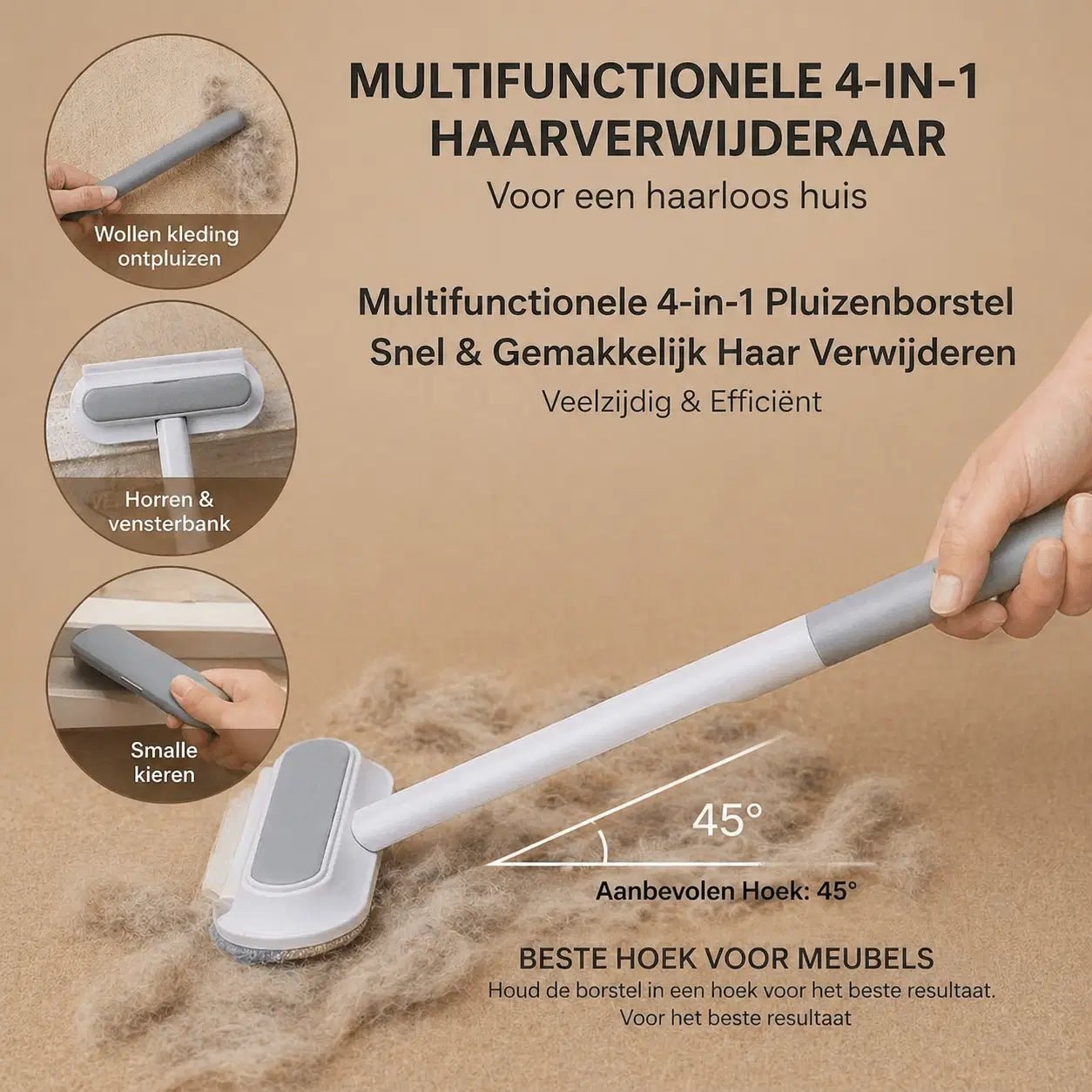 Compact ontwerp van de 4-in-1 interieur reiniger voor alle soorten textiel en meubels.