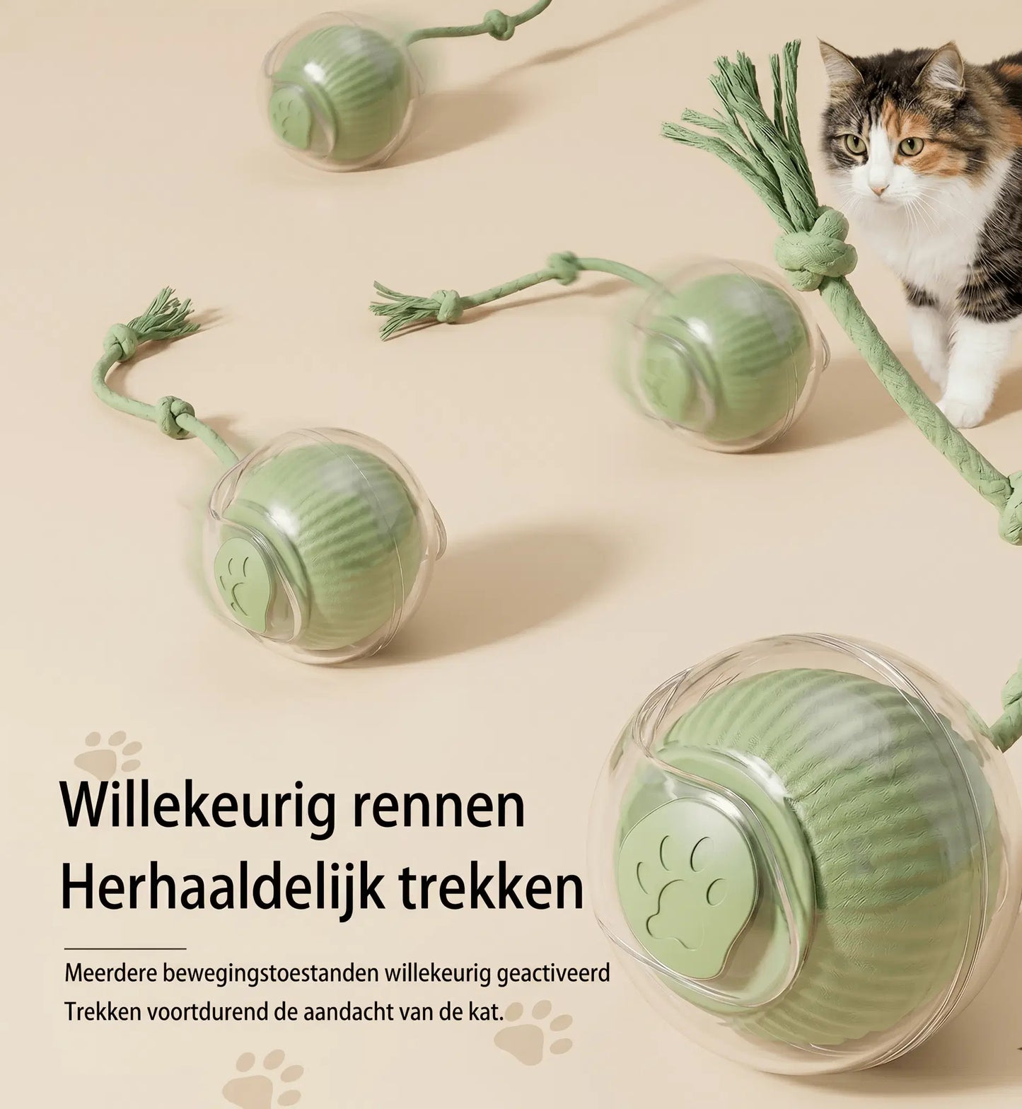 Compact en veilig ontwerp van het interactieve kattenspeeltje, geschikt voor elke ruimte.