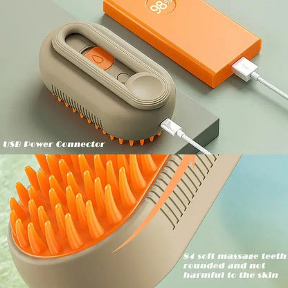 Ergonomisch ontworpen hondenborstel met stoom in een moderne mintgroene kleur.