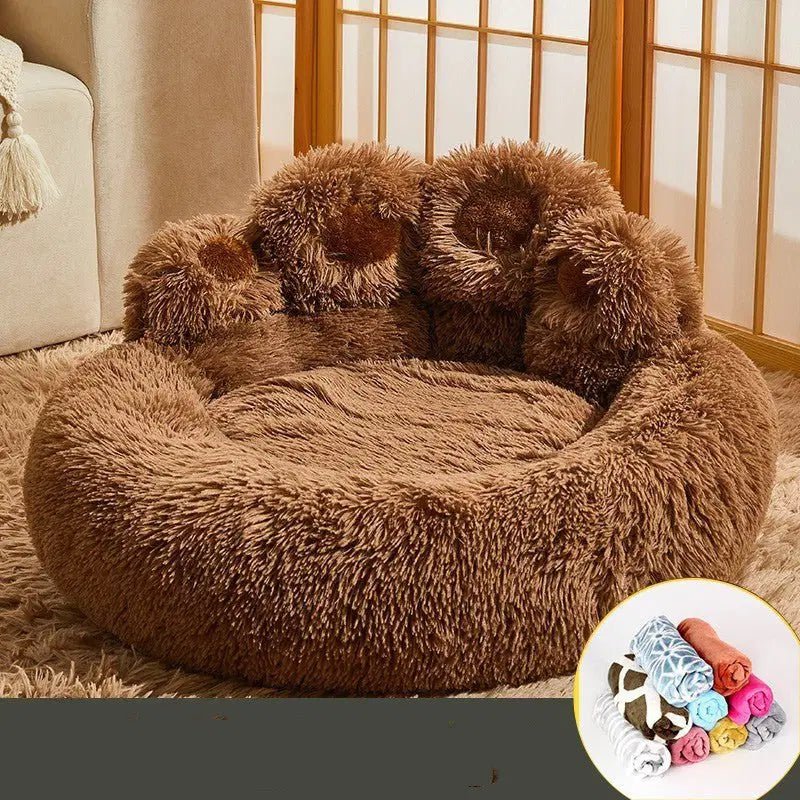Detail van de vulling van een orthopedische hondenmand met memory foam.